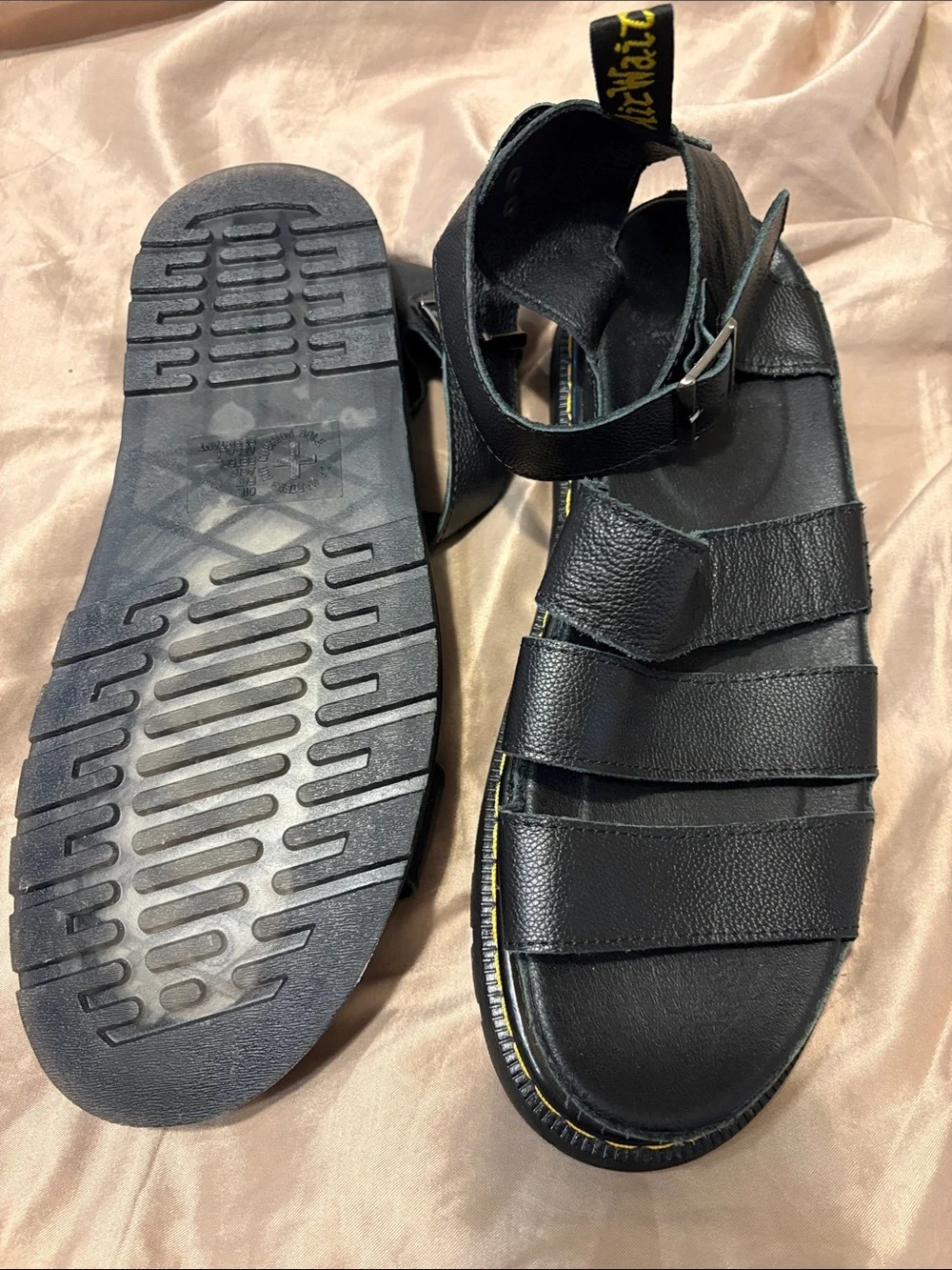 Dr. Martens Black Leather women’s or Men's Sandals US size 10 AS NEW condition